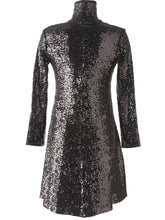 Load image into Gallery viewer, Norma Kamali Norma Kamali Sequin Swing Dress Black