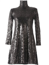 Load image into Gallery viewer, Norma Kamali Sequin Swing Dress Black