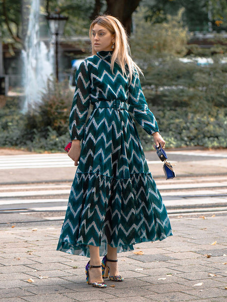 Samantha sung Anna Belted Midi Dress Zigzag