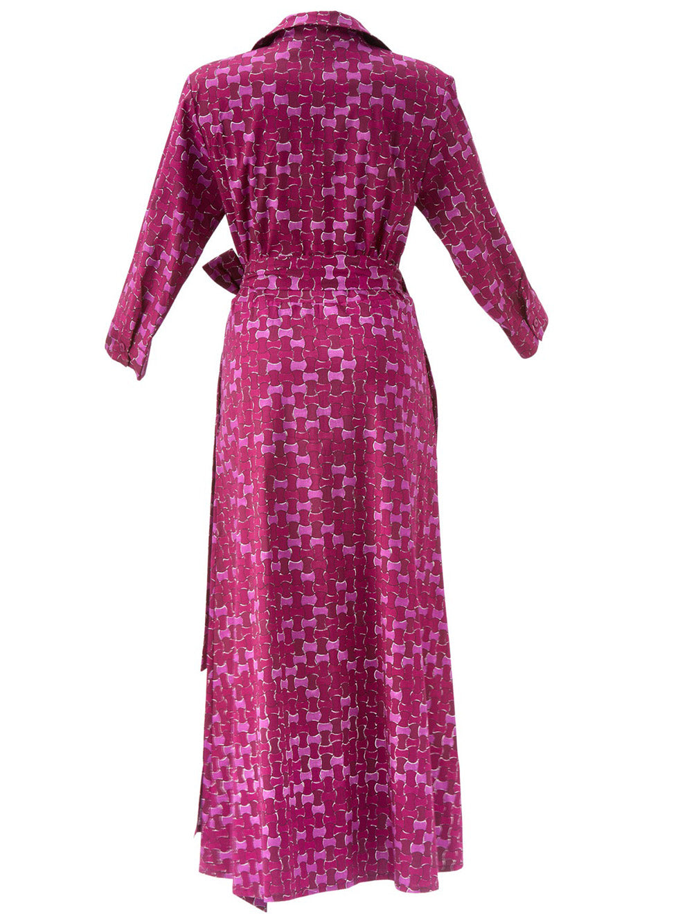 Raspberry Cotton Wrap Dress
