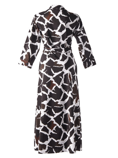 Dress Olivia Poplin in Giraffe wild