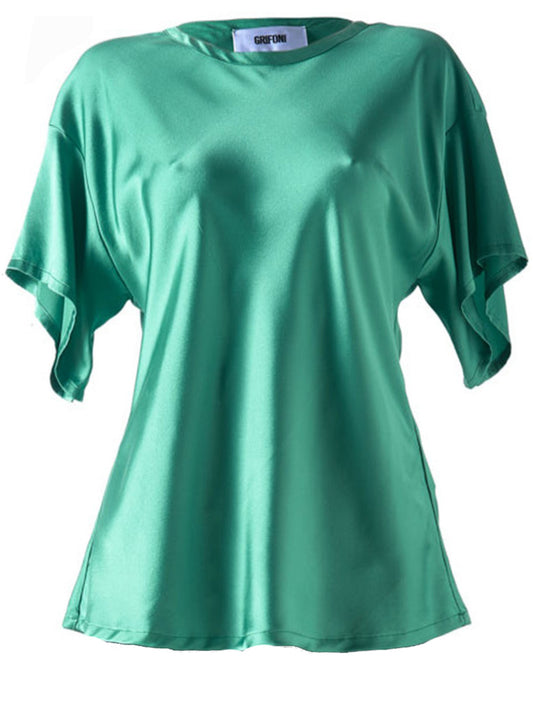 Grifoni Silk Stretch T-Shirt Green