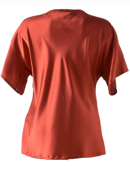 Grifoni Silk Stretch T-Shirt Red