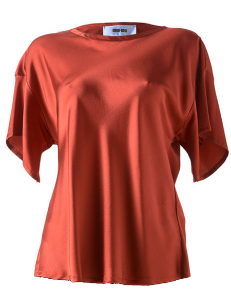 Grifoni Silk Stretch T-Shirt Red