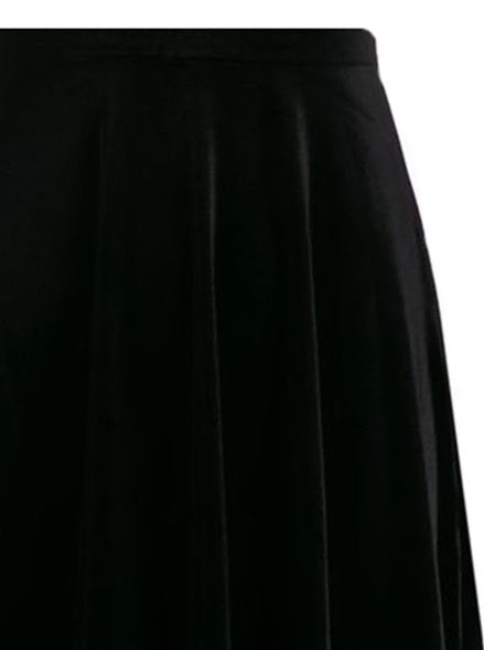 Norma Kamali Velvet Flared Skirt Black