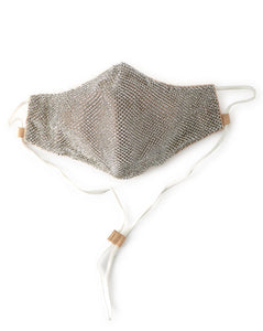 face mask rhinestones silver
