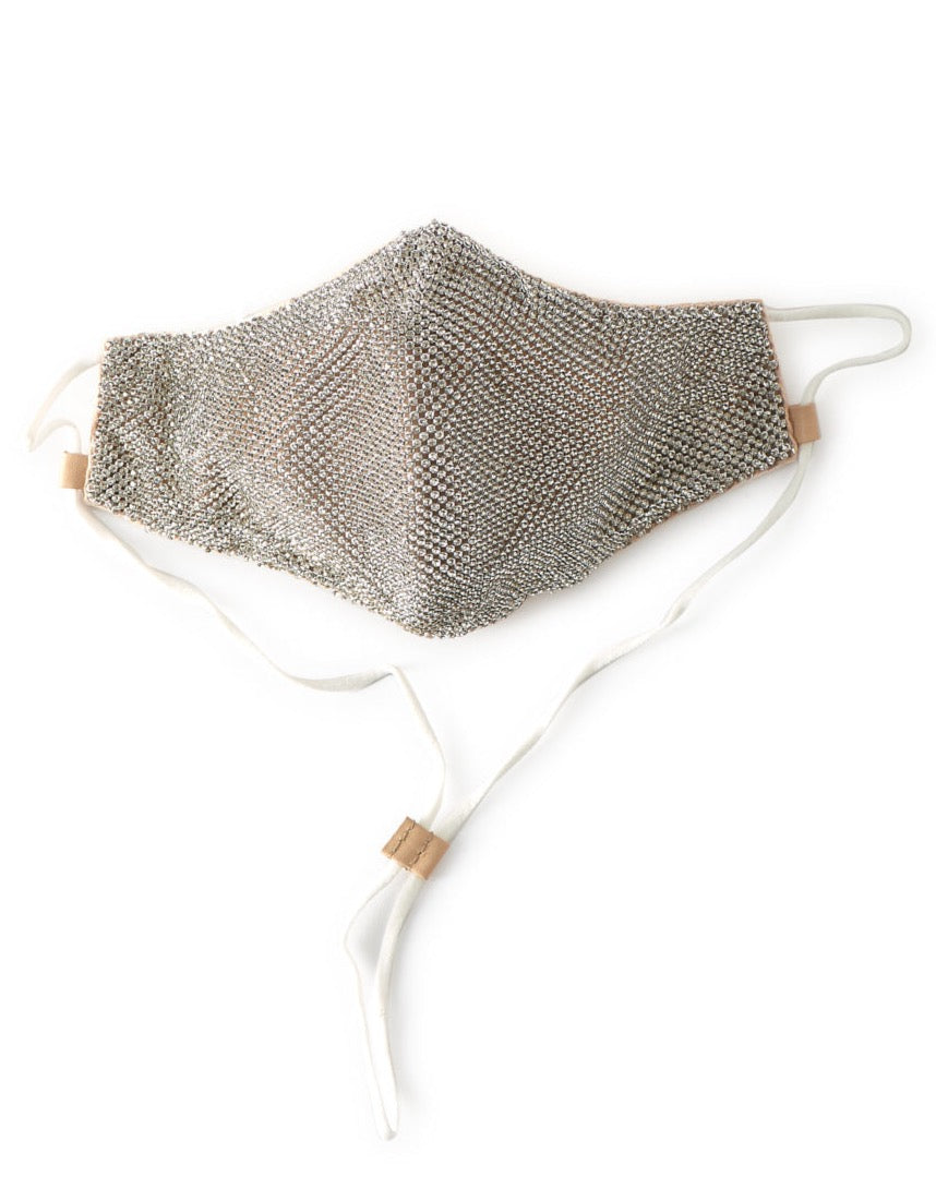 face mask rhinestones silver