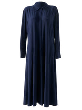 Load image into Gallery viewer, A-line shirt dress midi in midnight