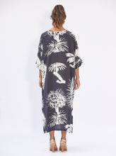Load image into Gallery viewer, Kaftan Dress Silk Printed Navy