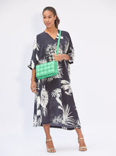 Load image into Gallery viewer, Kaftan Dress Silk Printed Navy