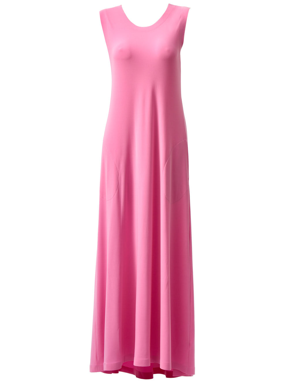 Long sleeveless swing dress in Candy Pink