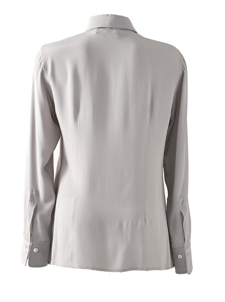 Blouse met strik, grijs
