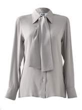 Afbeelding in Gallery-weergave laden, Blouse met strik, grijs