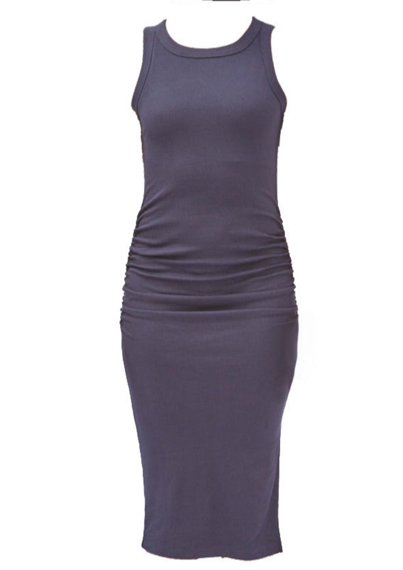 Women's Michael Stars Wren Ultra Rib Midi Dress W/Slit