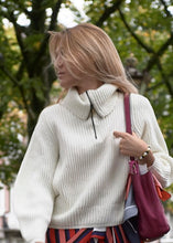 Load image into Gallery viewer, white zip pullover