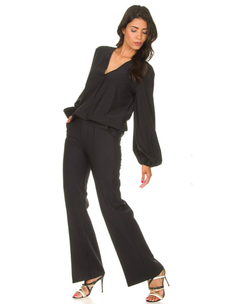 Trixi high straight pants Black